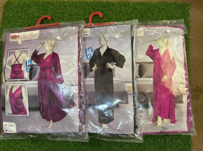2-Piece Silk Night Dress Set - Image 3